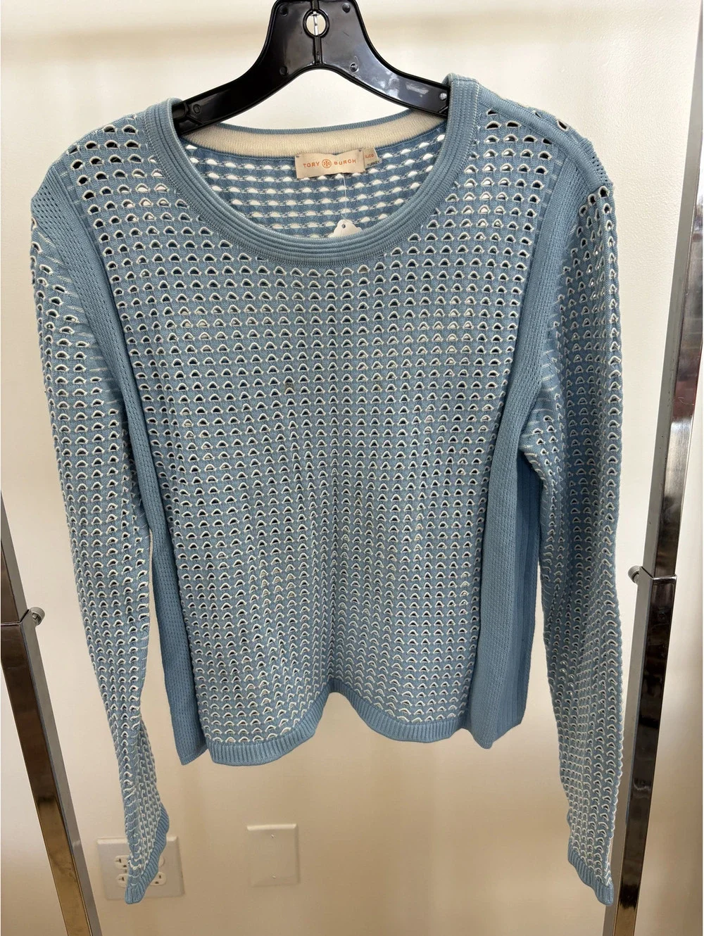Tory Burch Blue Net Knit Sweater